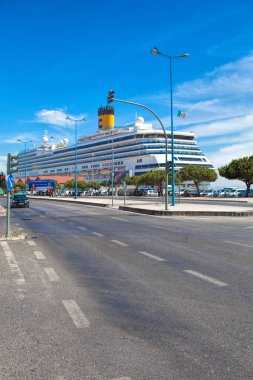 Lisbon, Portekiz - 14 Eylül. 2017. Büyük lüks cruise shi