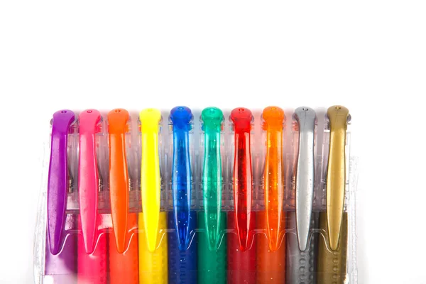 A set  colored pens on a white background — Stock Photo, Image