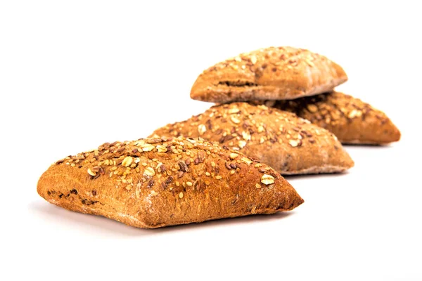 Fresh bread isolated on white background. Homemade bread. — Stock Photo, Image