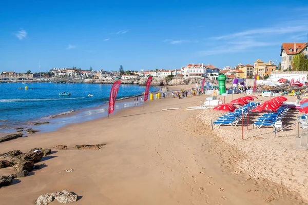 Cascais, Portekiz - 24 Eylül. 2017. Görünümü bir plaj