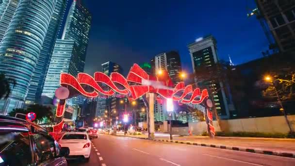 Time-lapse de rascacielos y steet en Kuala Lumpur — Vídeo de stock