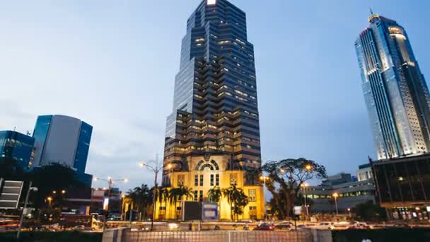 Тайм-лапс небоскреба в Куала-Лумпуре — стоковое видео