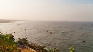 Goa, Hindistan okyanusta Timelapse teknelerin Park