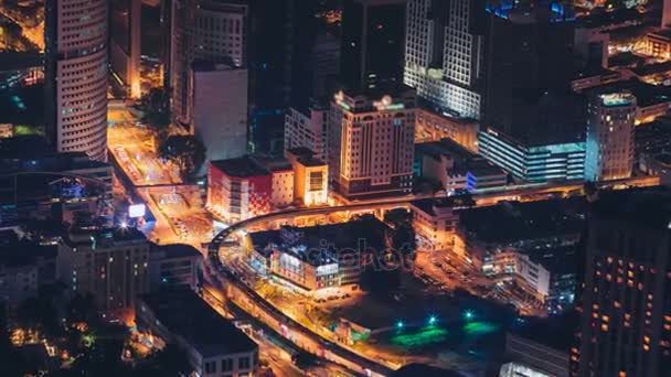 Střešní time-lapse Kuala Lumpur city kompilace — Stock video