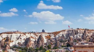 Köyün ünlü Göreme Kapadokya gün zaman Türkiye'de Timelapse görünümü