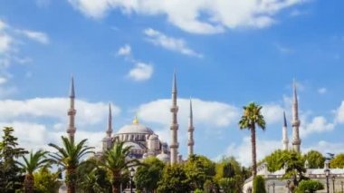 Pan timelapse Türkiye'de Istanbul içi Sultanahmet Camii veya Sultanahmet açık havada vurdu
