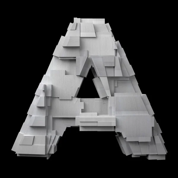 Aluminium brossé futuriste Lettre A (Illustration 3D ) — Photo