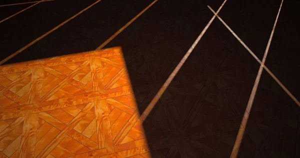 Piso de parquet com sombra geométrica — Fotografia de Stock