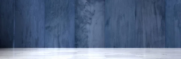 Ampla sala vazia com paredes de concreto e piso de mármore polido — Fotografia de Stock