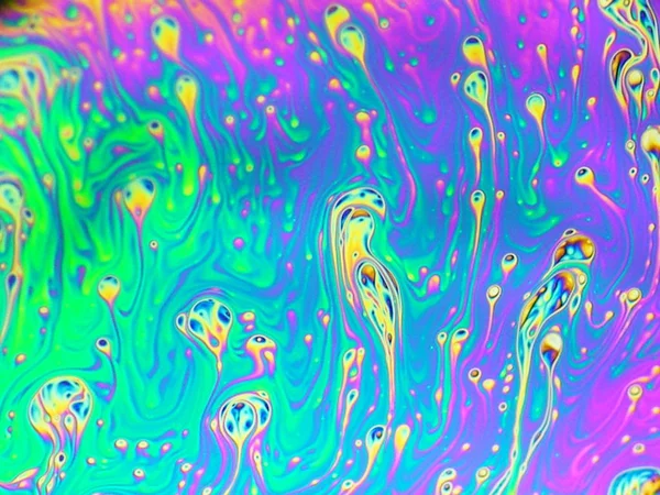 Beautiful psychedelic abstraction - interference in soap films — Stock Photo, Image