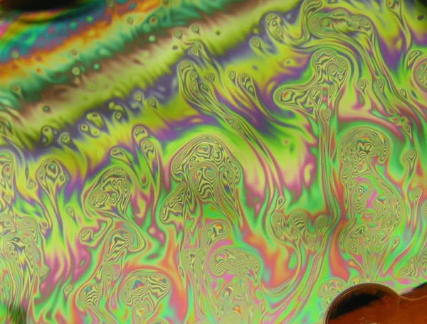 Beautiful psychedelic abstraction - interference in soap films — Stock Photo, Image