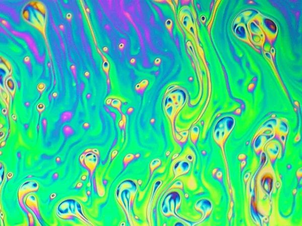 Beautiful psychedelic abstraction - interference in soap films — Stock Photo, Image