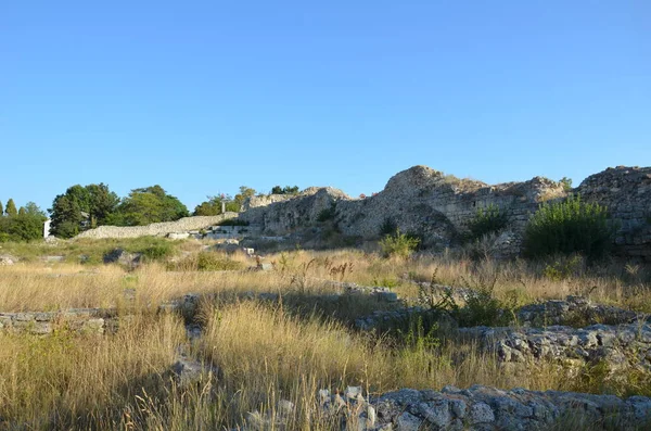 Ruínas Chersonesus Parque Arqueológico Sevastopol Crimeia — Fotografia de Stock