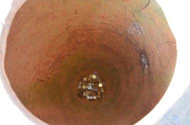 Eski geleneksel vintage pot, pişmiş toprak Amfora