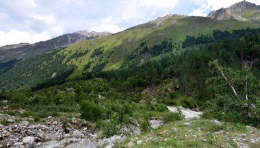 in the foothills of Mount Elbrus clipart