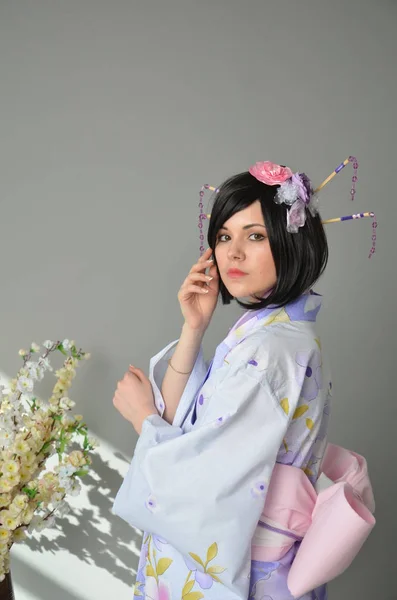 Dívka v Yukata — Stock fotografie