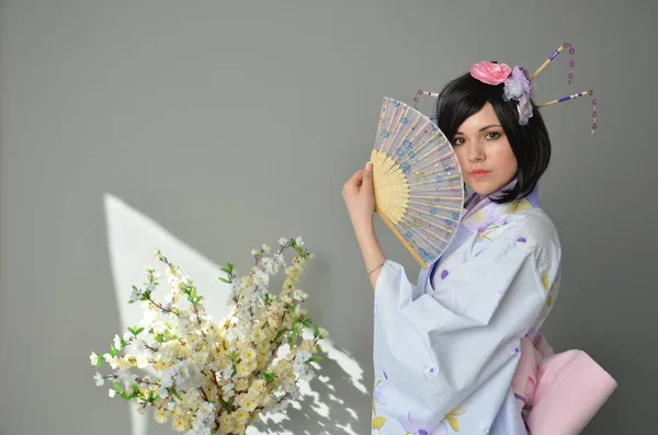 Chica en Yukata — Foto de Stock