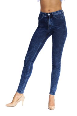 Kadın vücut parçası denim jeans