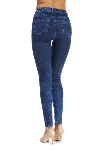 Corpo feminino parte jeans jeans jeans, visão traseira — Fotografia de Stock
