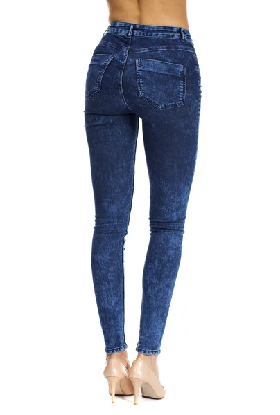 Vrouwelijk lichaam deel denim jeans, achteraanzicht — Stockfoto