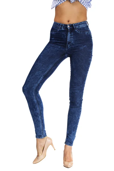 Vrouwelijk lichaam deel denim jeans — Stockfoto