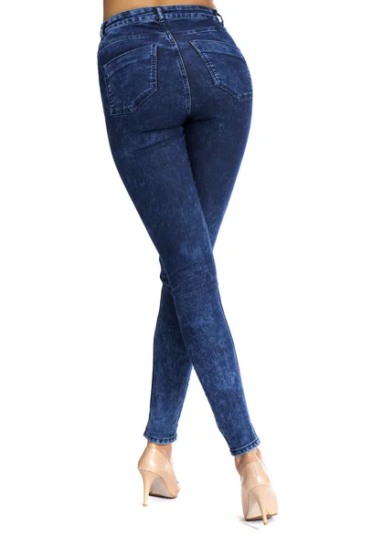 Ženské tělo část modré džíny, zadní pohled — Stock fotografie