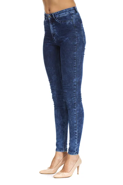 Jeans in denim parte corpo femminile — Foto Stock