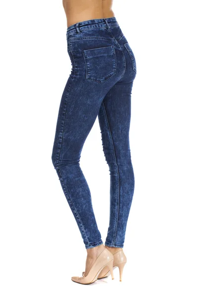 Ženské tělo část modré džíny, zadní pohled — Stock fotografie