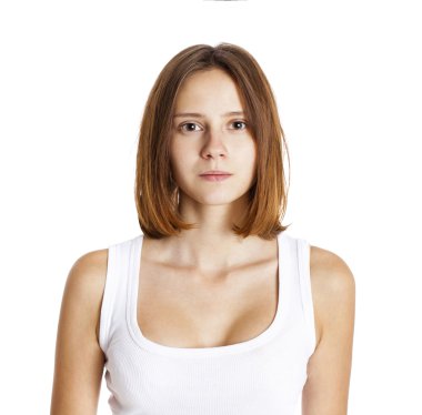 Genç güzel esmer kadın portre