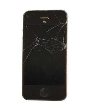 kırık ekran ile hareket eden smartphone 