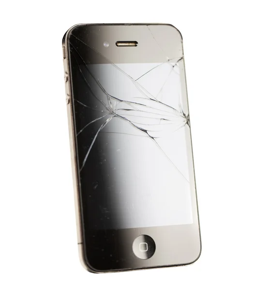 Mobile smartphone with broken screen — Stock Photo, Image
