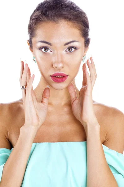 Make Up. Beautiful brunette woman — Stock Photo, Image