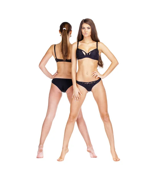 Zwei sexy Models. schöne brünette Frauen in Unterwäsche — Stockfoto