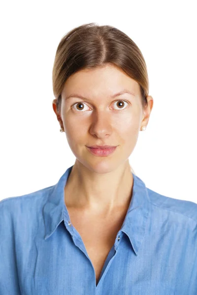 Retrato jovem bela mulher morena — Fotografia de Stock