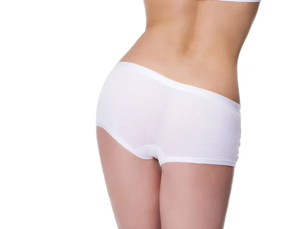 Parte do corpo roupa interior fitness branca — Fotografia de Stock