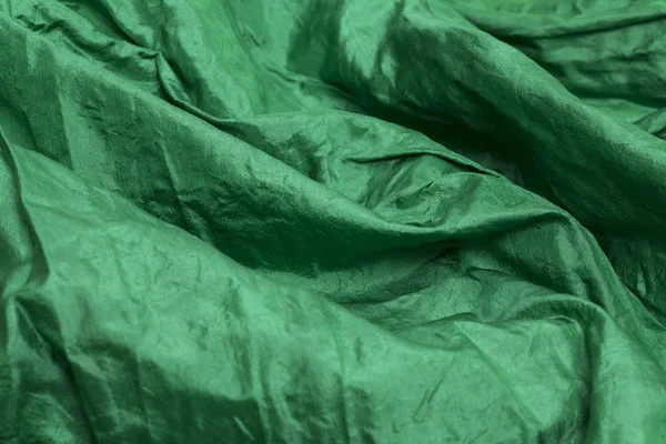 녹색 실크 섬유 배경 — 스톡 사진