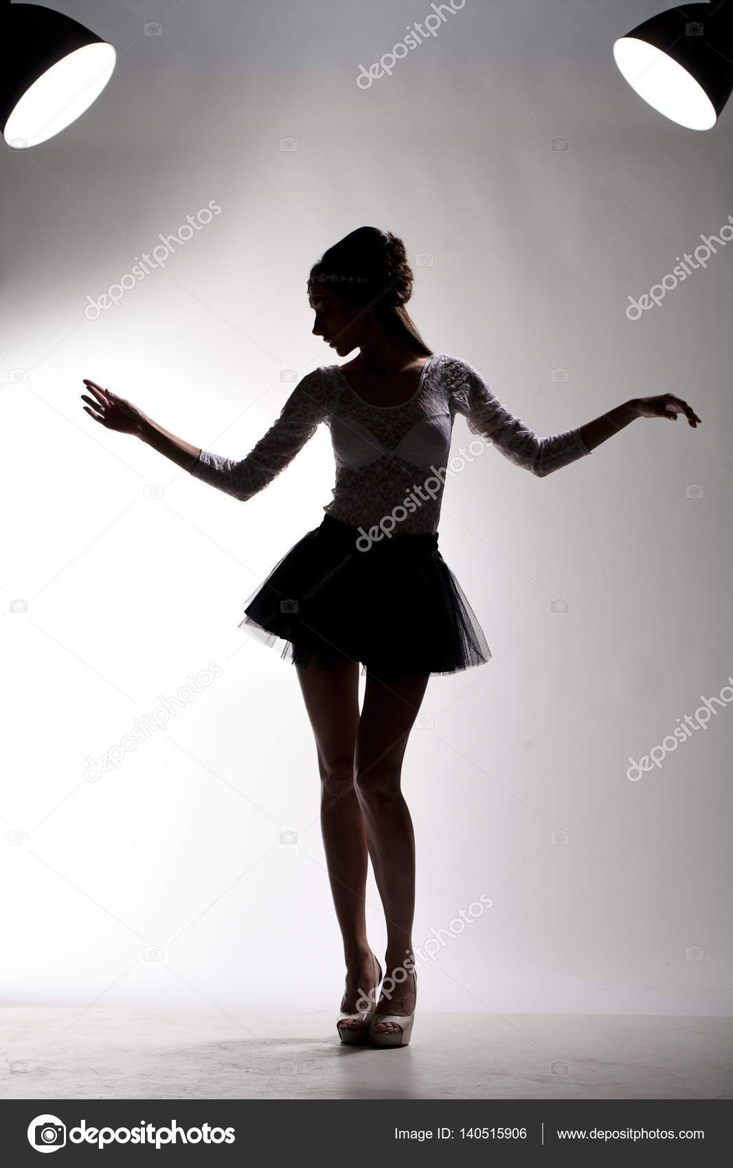 That skinny brunette dances beautiful image