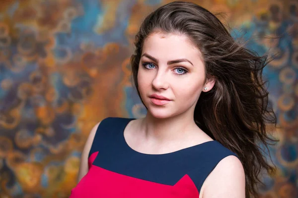 Brunette vrouw haar schoonheid portret — Stockfoto