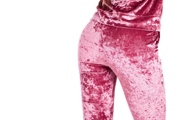 Сексуальная часть тела, женщина в велюре спортивный костюм
 