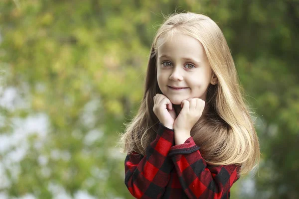 Portrait of a beautiful young little girl — Stock Photo, Image