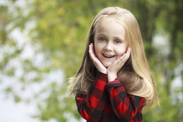 Portrait of a beautiful young little girl — Stock Photo, Image