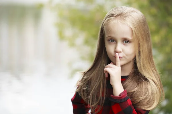 Portrait of a beautiful young little girl — Stock Photo, Image