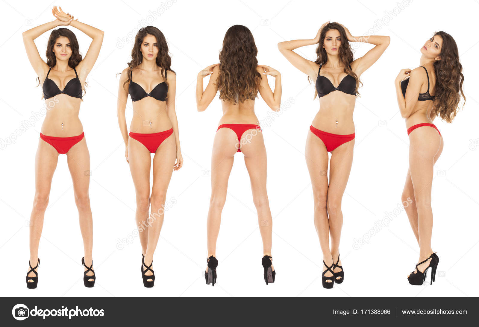 Full length portrait of young woman wearing sexy underwear Stock  Illustration by ©arkusha #171388966