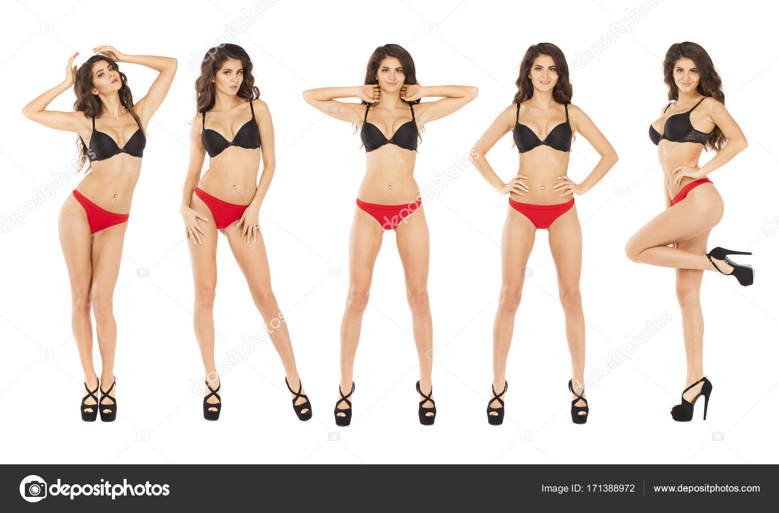 Full length portrait of young woman wearing sexy underwear Stock  Illustration by ©arkusha #171388972