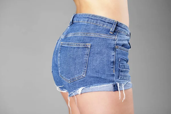 Body part sexy blue shorts — Stock Photo, Image