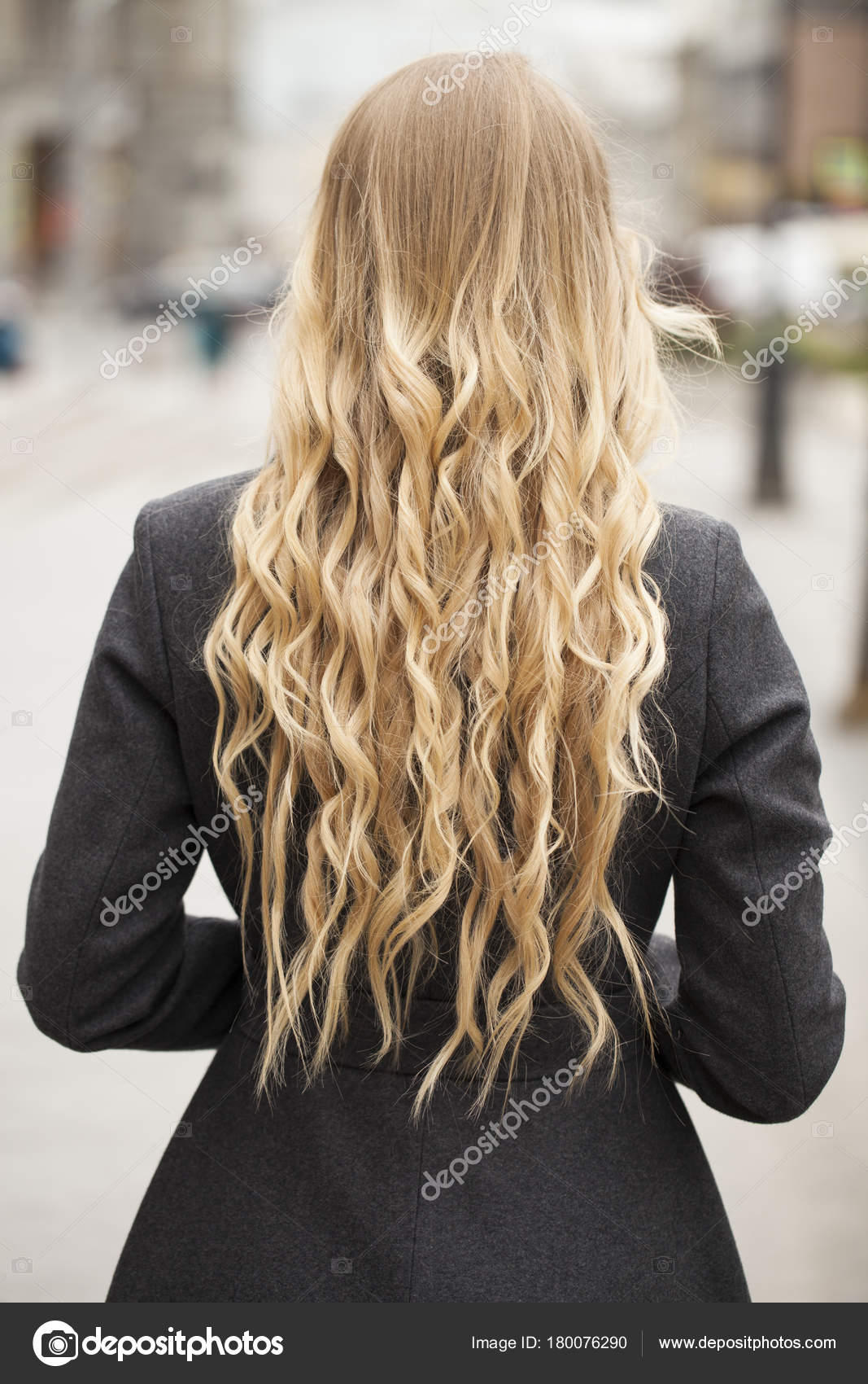 Long Wavy Blonde Hair Female Long Wavy Blonde Hair Stock Photo
