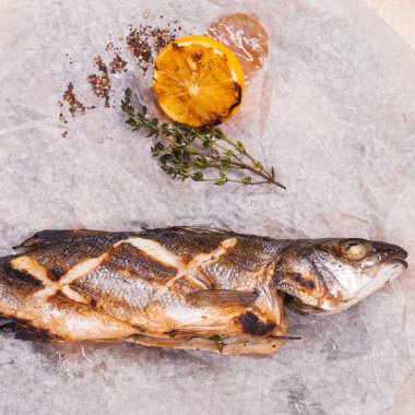 Taze deniz levreği. Akdeniz balık