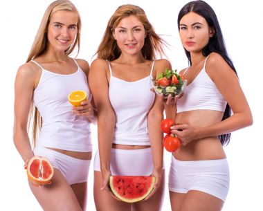 Meyve ve Sebze diyet, üç vücut parçası için