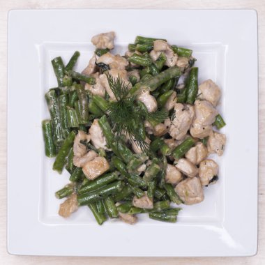 Kızartma Türkiye ve çalı fasulyesi