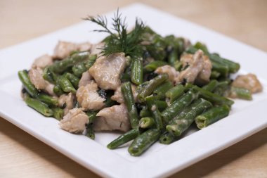 Kızartma Türkiye ve çalı fasulyesi